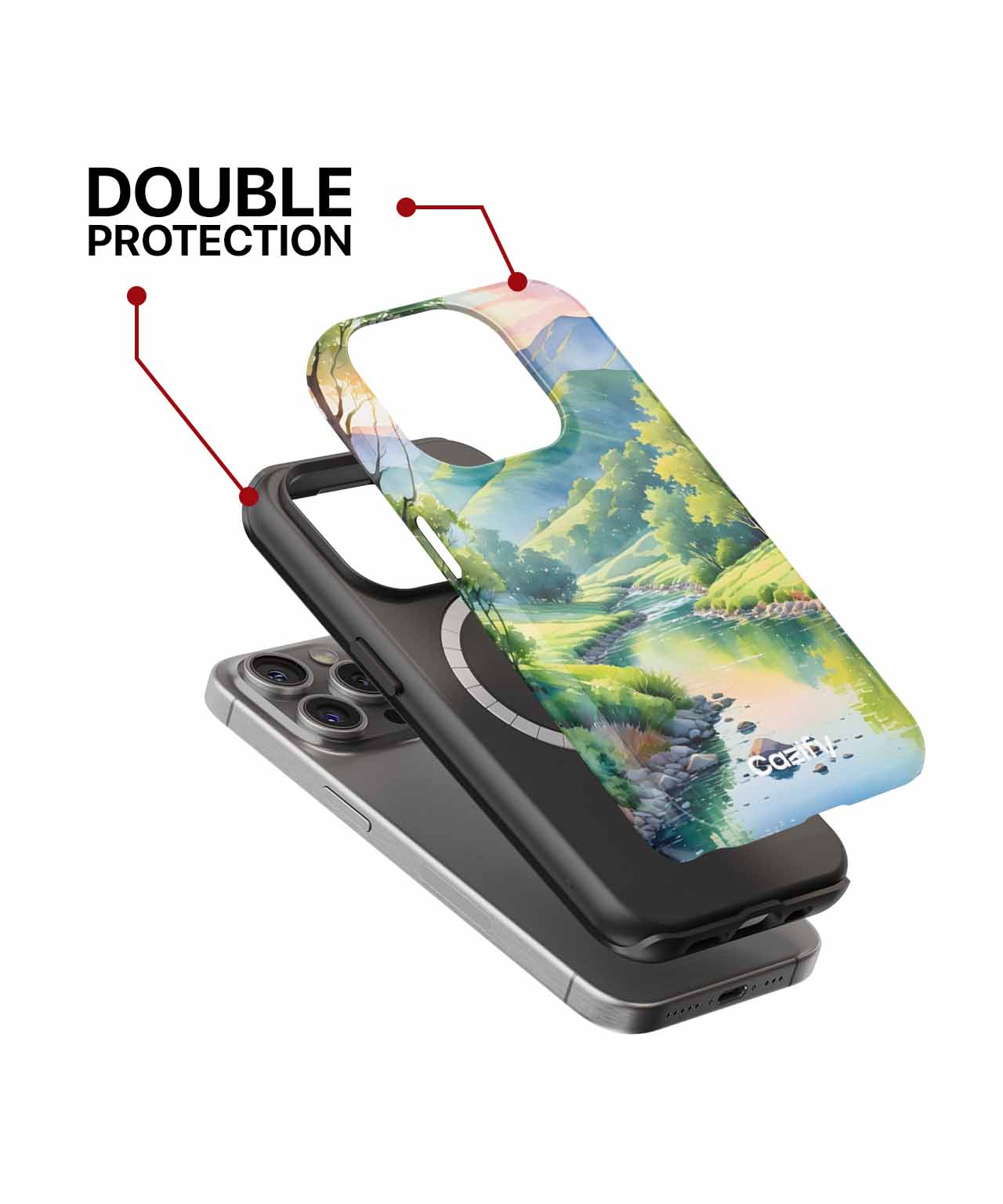 Tranquil Riverbank Retreat with Serene Mountains iPhone case Case Cazify - Delivery Canada