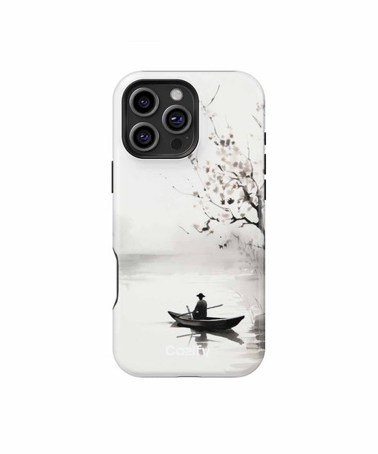 Tranquil Rowboat Serenity with Cherry Blossoms iPhone case Case Cazify - Delivery Canada