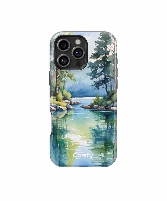Tranquil Waterfall Retreat with Trees iPhone case Case Cazify - Delivery Canada