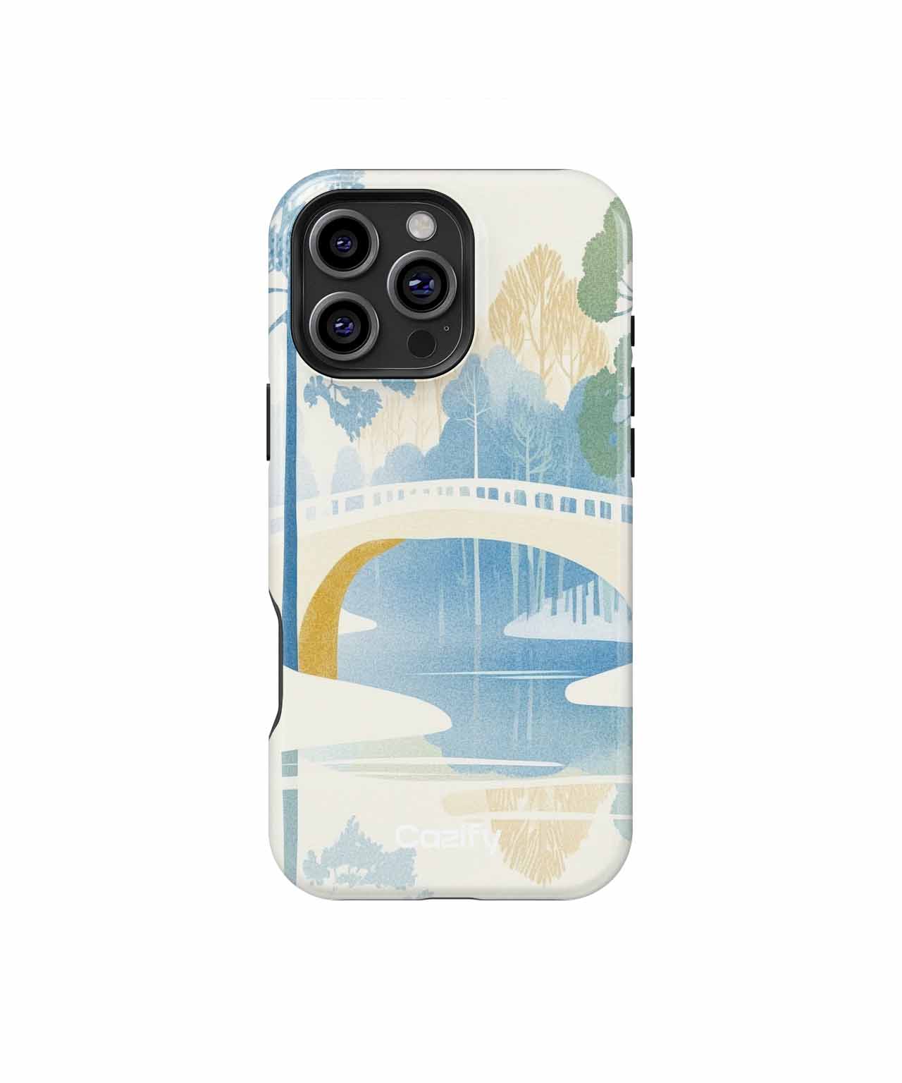 Tranquil Winter Wonderland with a Bridge iPhone case Case Cazify - Delivery Canada