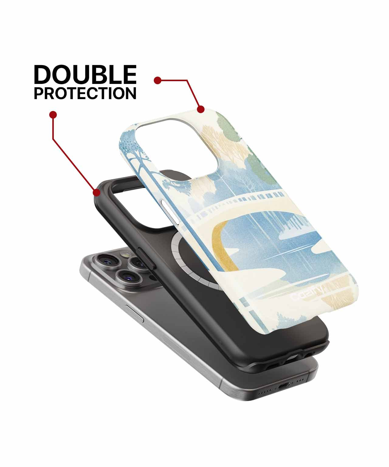 Tranquil Winter Wonderland with a Bridge iPhone case Case Cazify - Delivery Canada