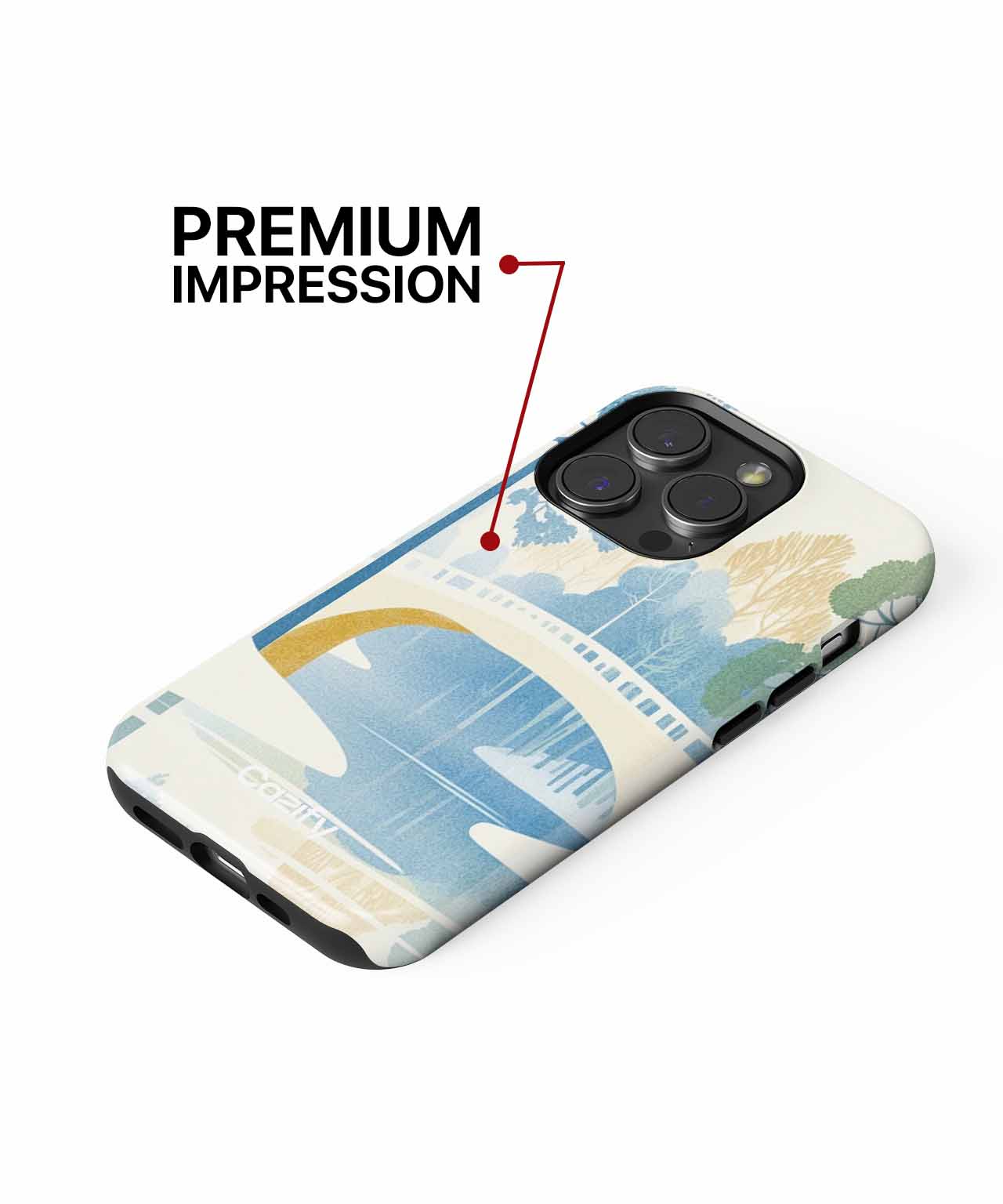 Tranquil Winter Wonderland with a Bridge iPhone case Case Cazify - Delivery Canada