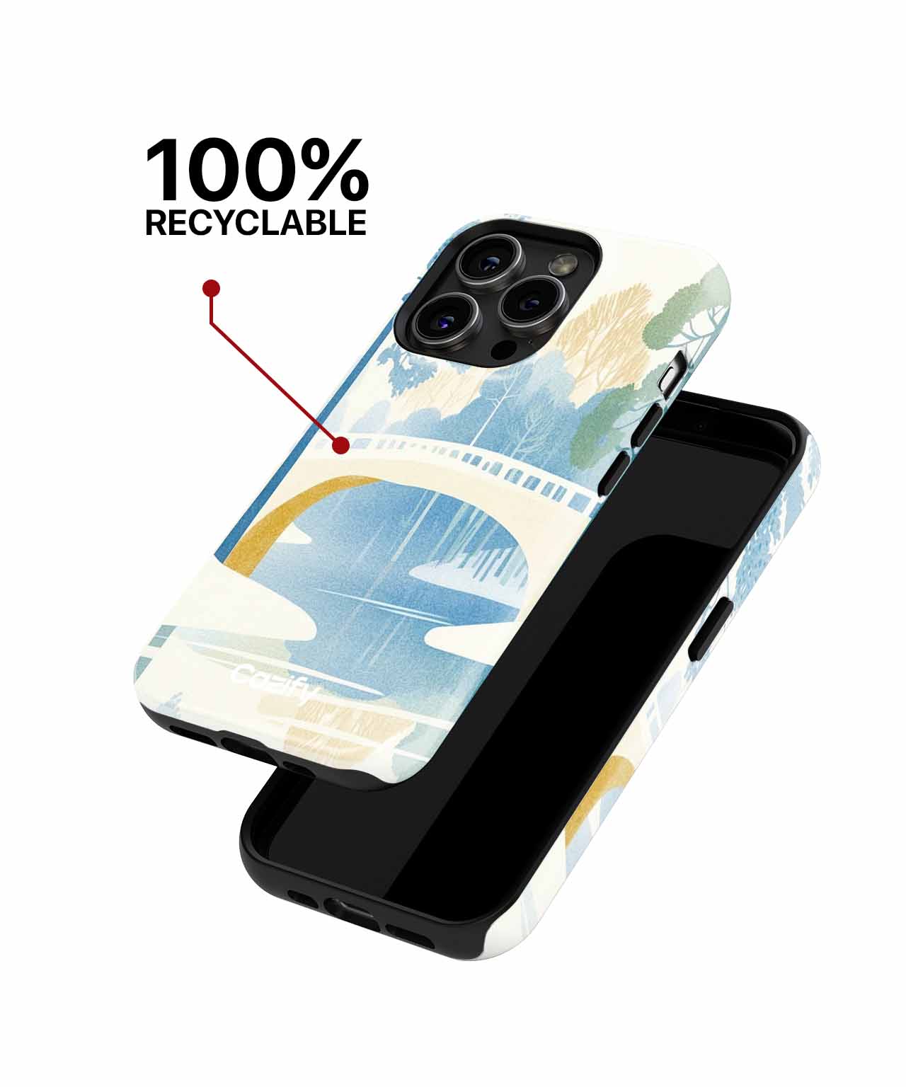 Tranquil Winter Wonderland with a Bridge iPhone case Case Cazify - Delivery Canada