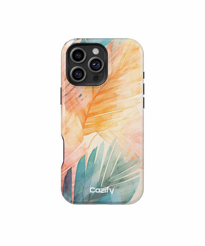 Tropical Dreamy Sunset Leaves iPhone case Case Cazify - Delivery Canada