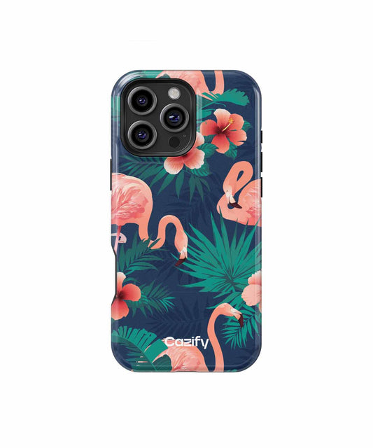 Tropical Flamingos Dancing in Paradise iPhone case Case Cazify - Delivery Canada