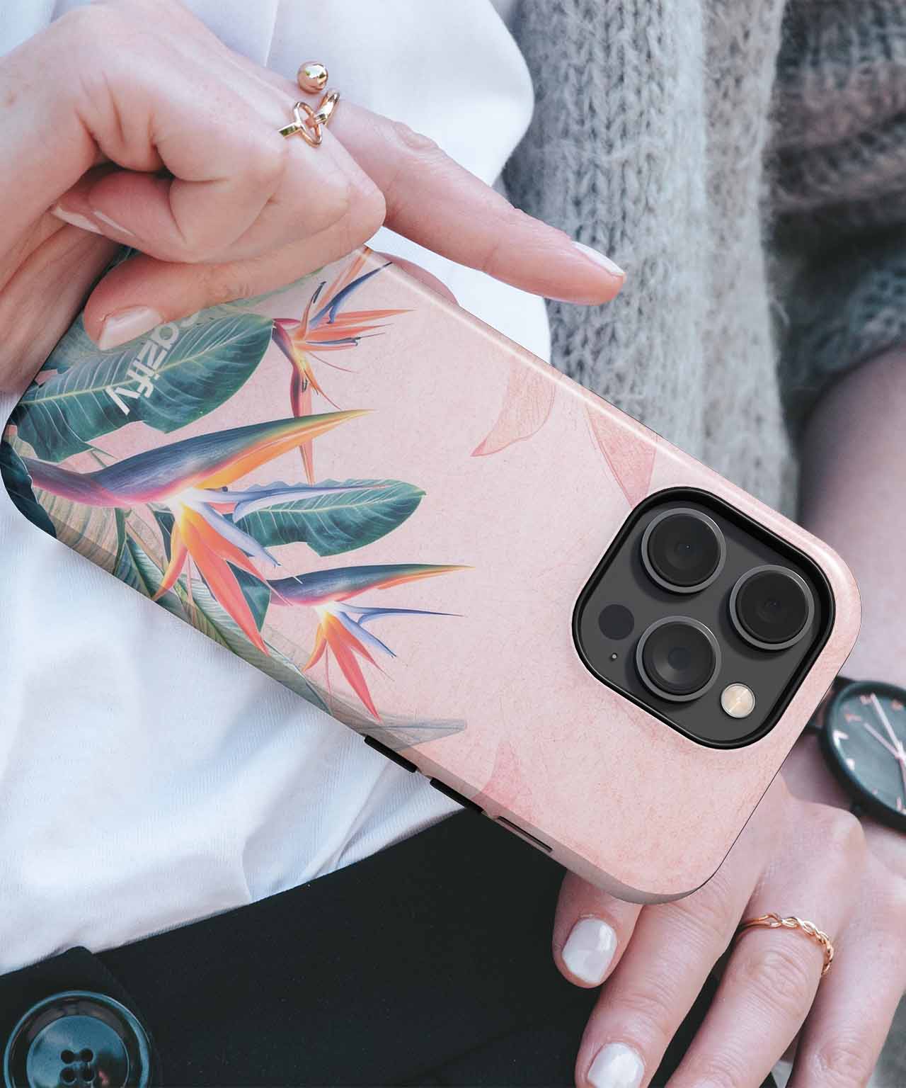 Tropical Paradise Bright Colors and Leaves iPhone case Case Cazify - Delivery Canada