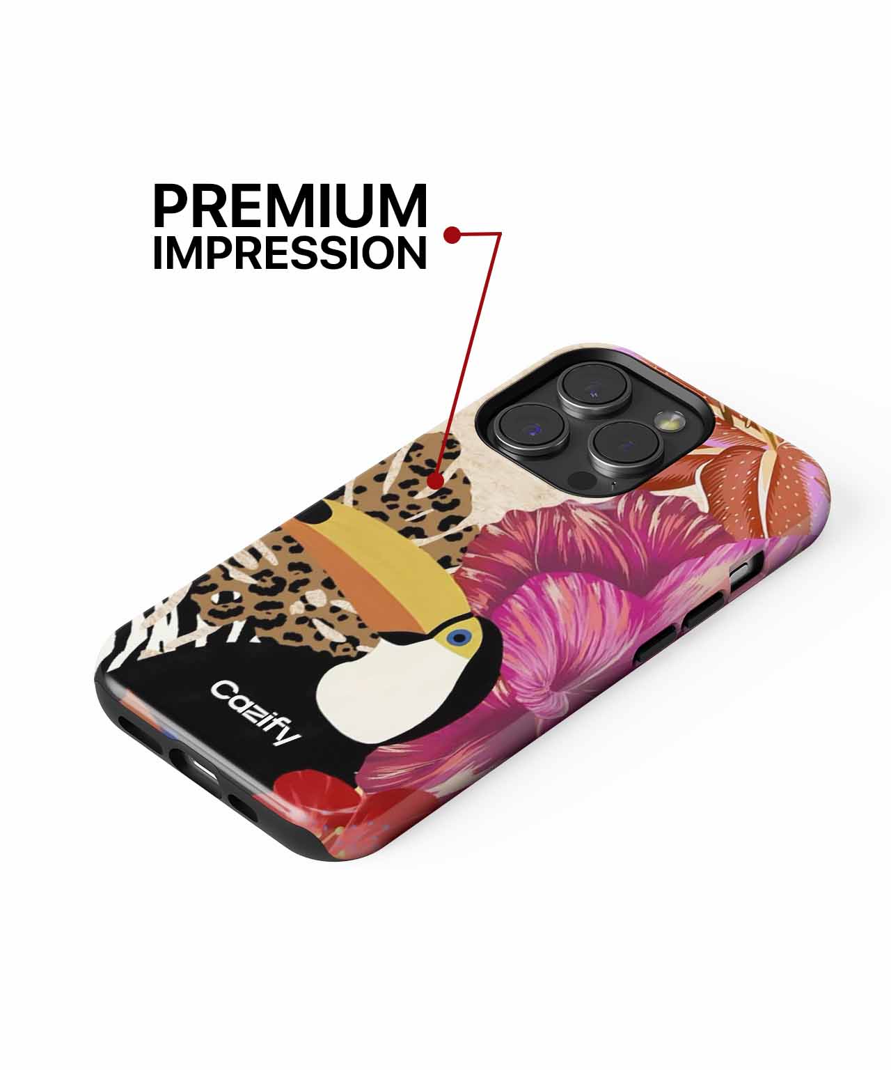Tropical Toucan Party with Flowers iPhone case Case Cazify - Delivery Canada