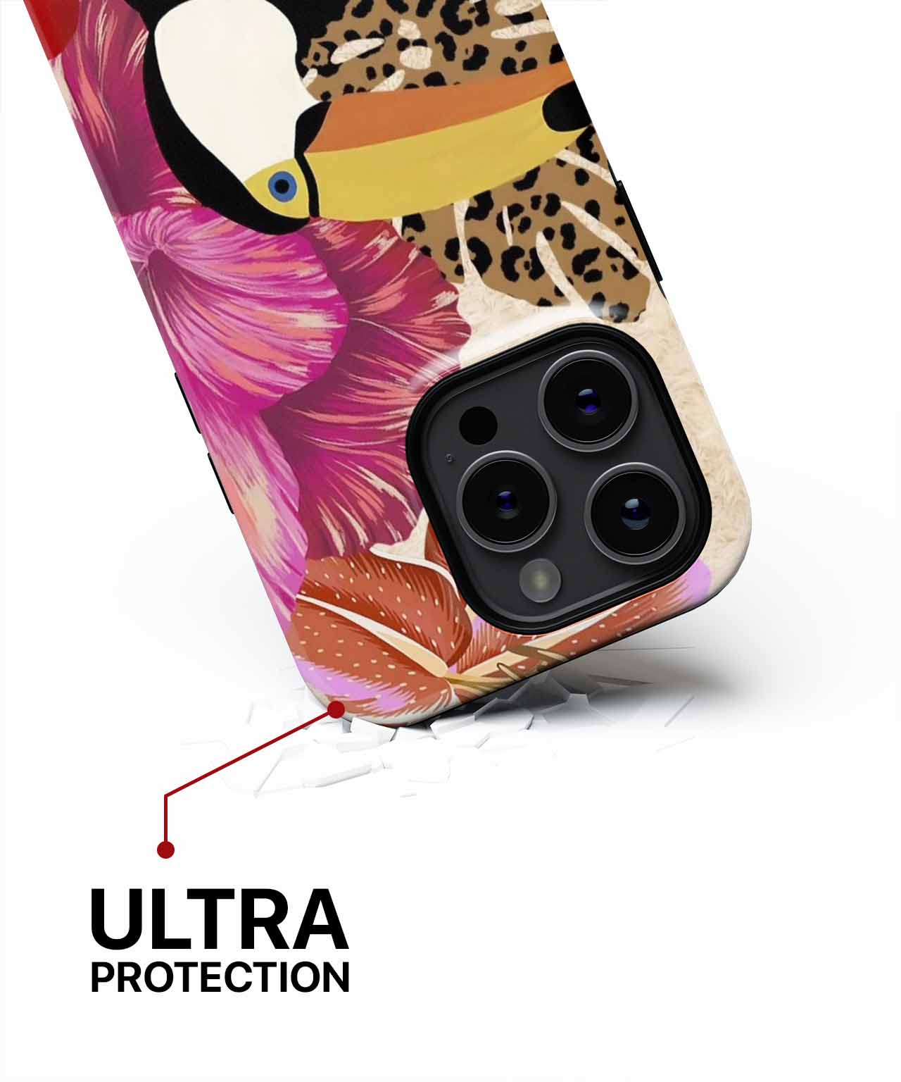 Tropical Toucan Party with Flowers iPhone case Case Cazify - Delivery Canada