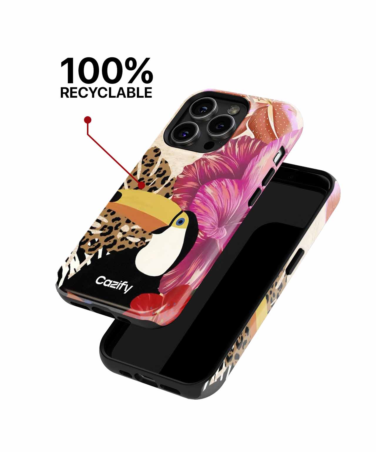 Tropical Toucan Party with Flowers iPhone case Case Cazify - Delivery Canada