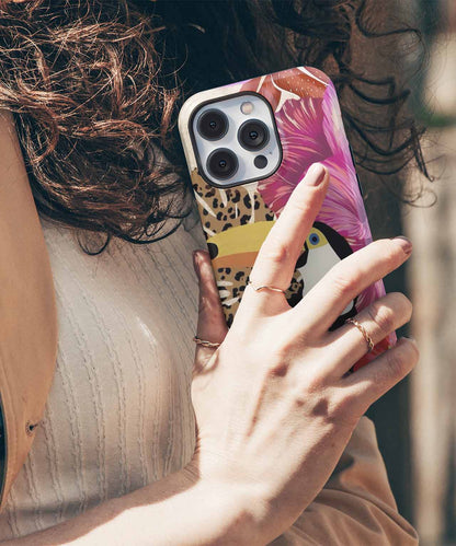 Tropical Toucan Party with Flowers iPhone case Case Cazify - Delivery Canada