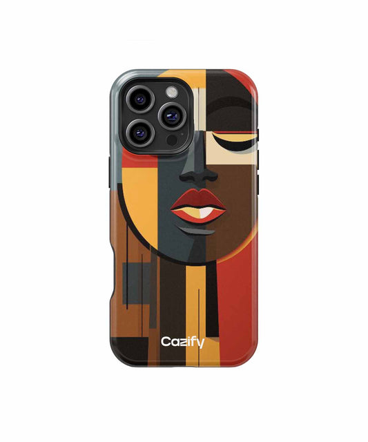 Vibrant Abstract Face with Bold Colors iPhone case Case Cazify - Delivery Canada