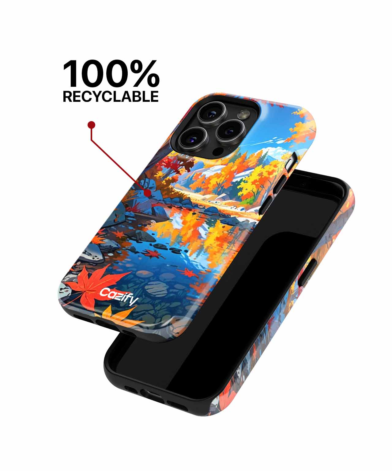 Vibrant Autumn Leaves Reflecting in Water iPhone case Case Cazify - Delivery Canada
