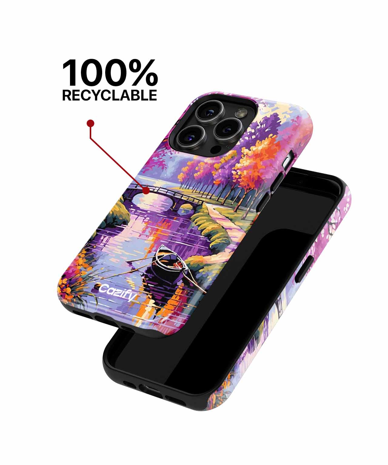 Vibrant autumn romance by the river iPhone case Case Cazify - Delivery Canada