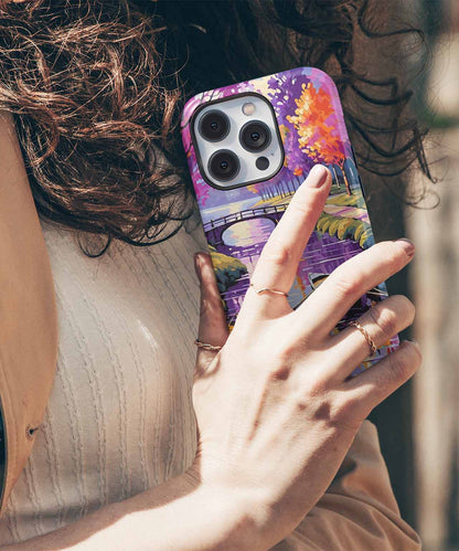 Vibrant autumn romance by the river iPhone case Case Cazify - Delivery Canada