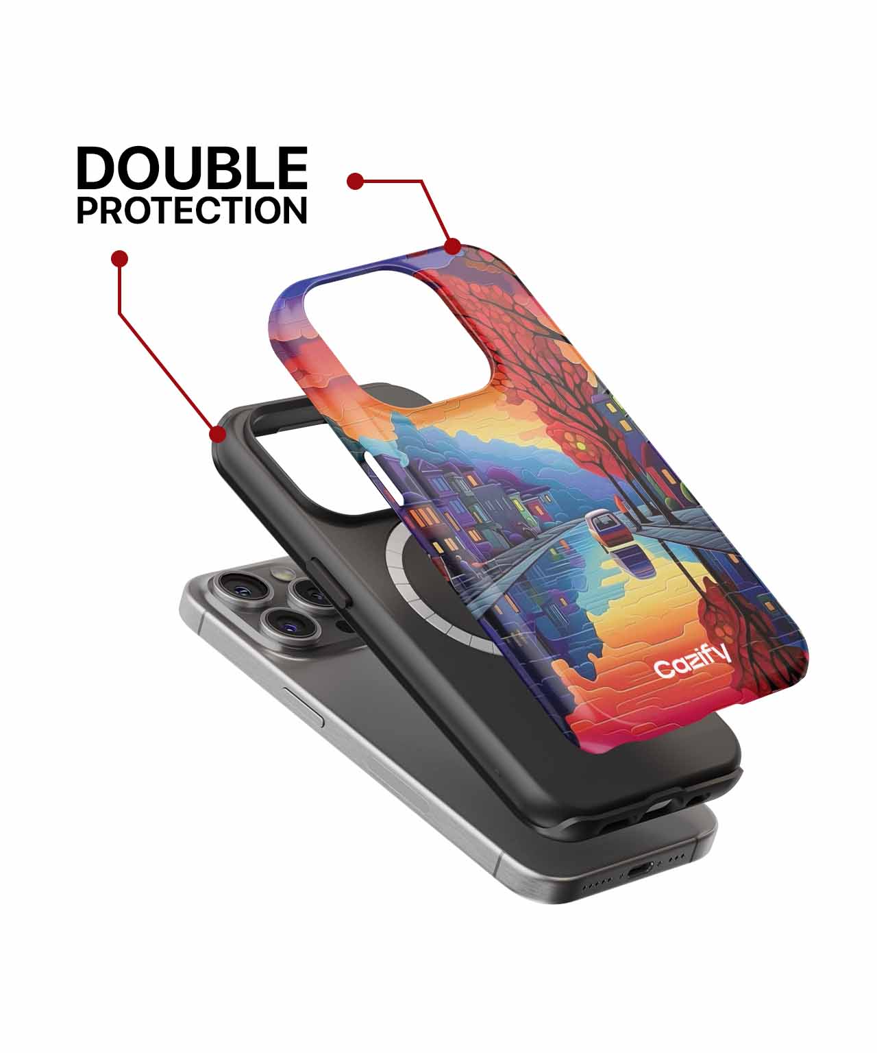 Vibrant Autumn Sunset Over the City iPhone case Case Cazify - Delivery Canada