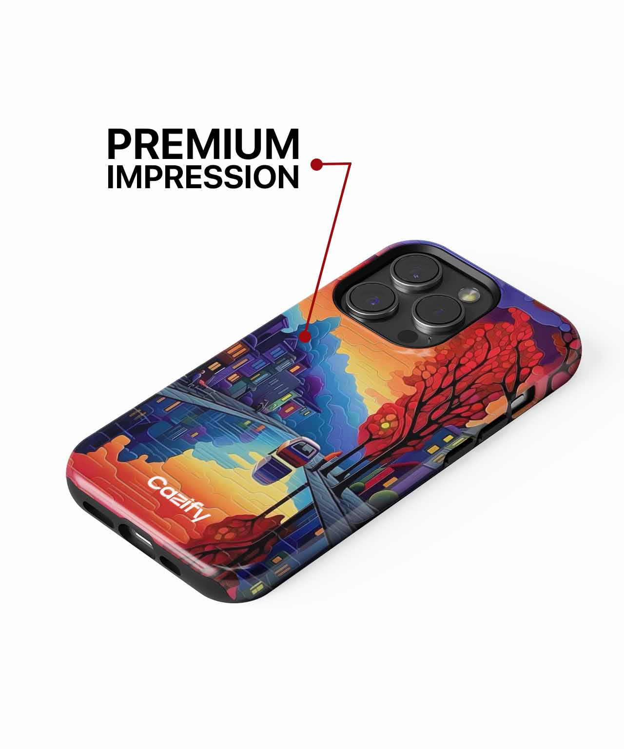 Vibrant Autumn Sunset Over the City iPhone case Case Cazify - Delivery Canada