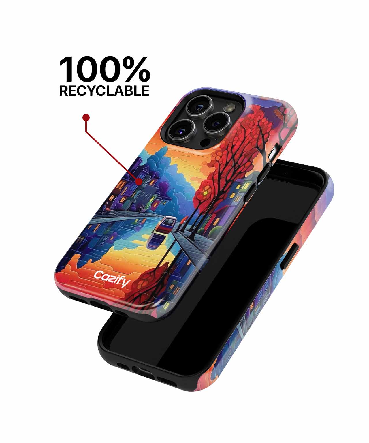 Vibrant Autumn Sunset Over the City iPhone case Case Cazify - Delivery Canada