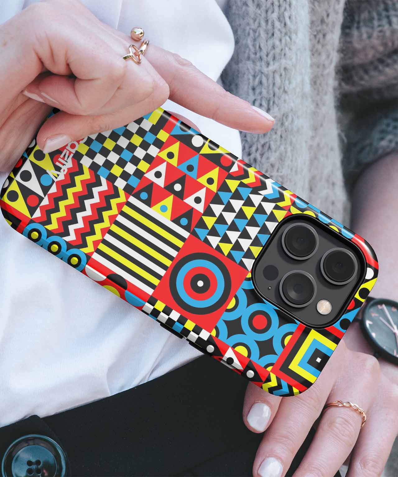 Vibrant Chaos of Colors and Shapes iPhone case Case Cazify - Delivery Canada