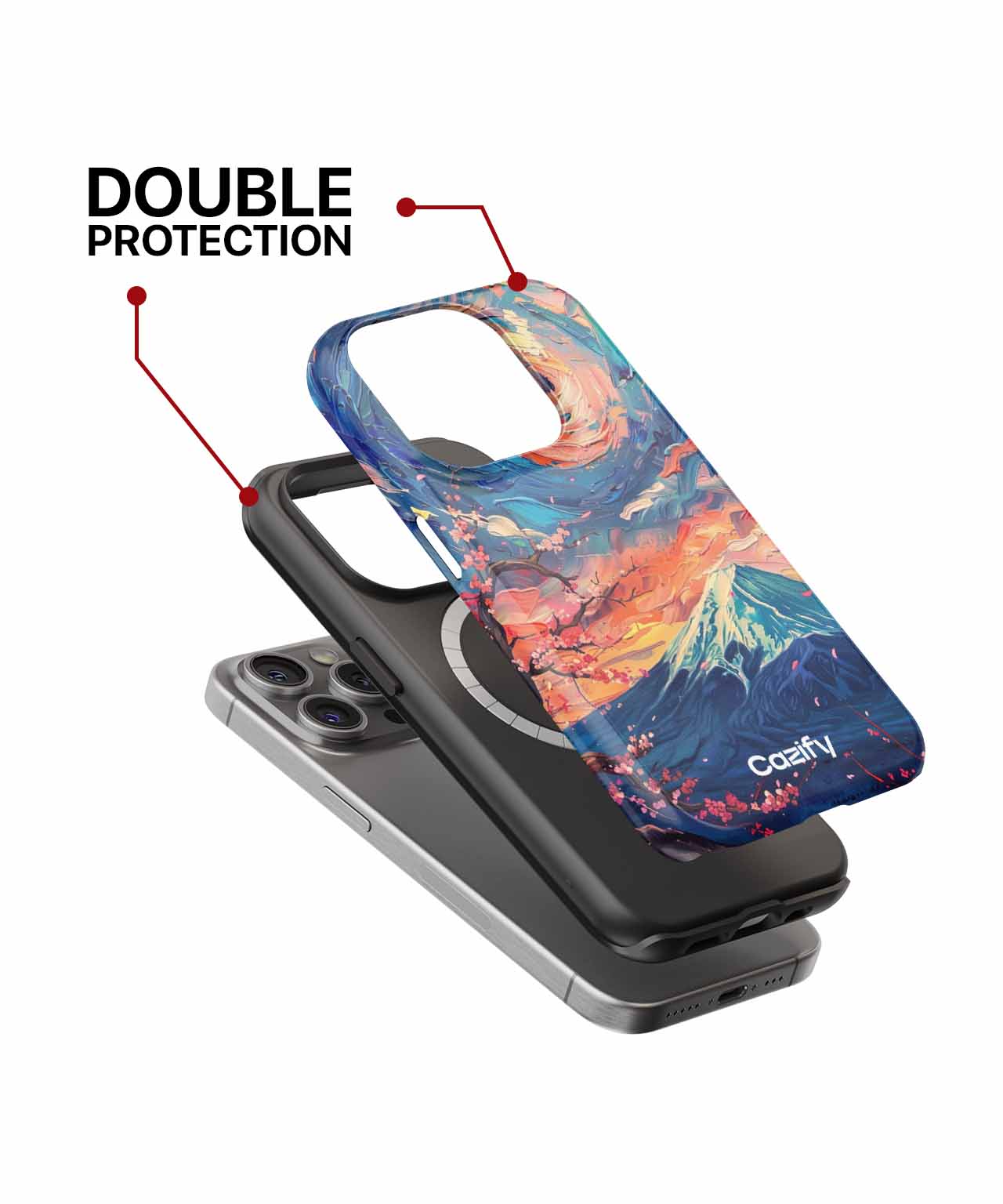 Vibrant Cherry Blossom Swirl Sky iPhone case Case Cazify - Delivery Canada