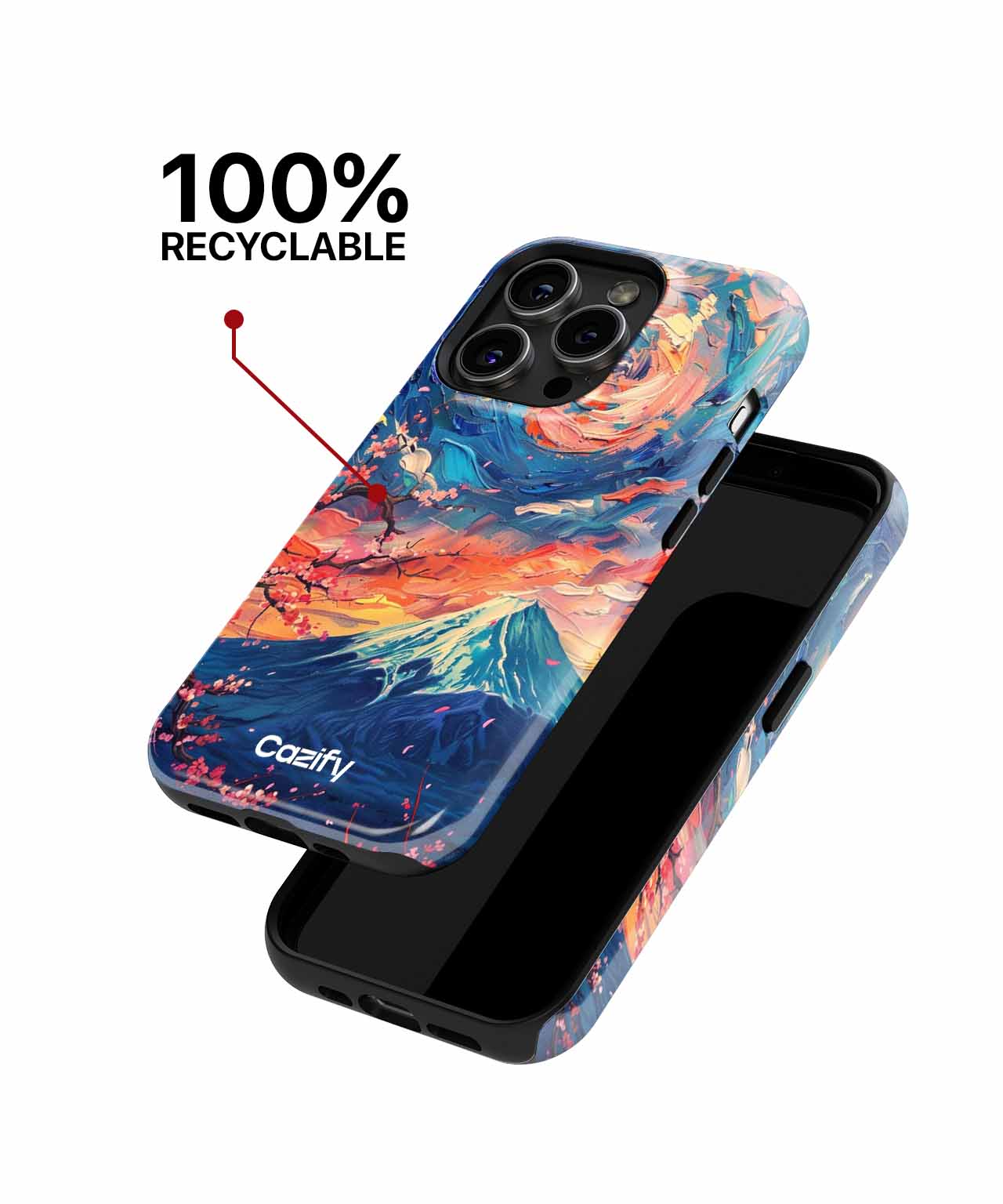 Vibrant Cherry Blossom Swirl Sky iPhone case Case Cazify - Delivery Canada
