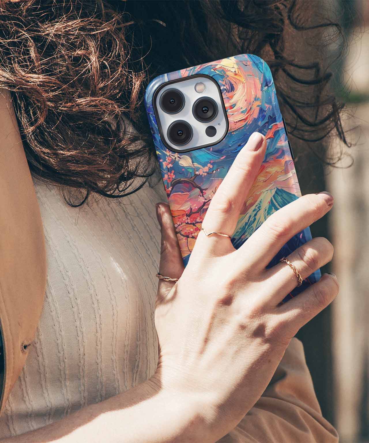 Vibrant Cherry Blossom Swirl Sky iPhone case Case Cazify - Delivery Canada