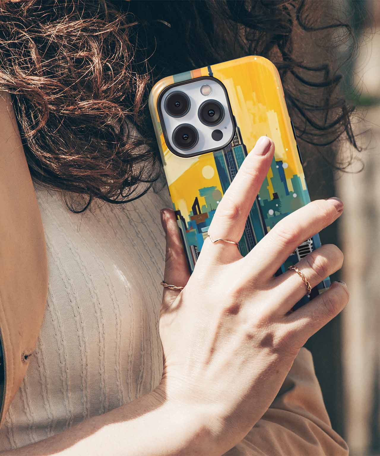 Vibrant City Sunset Dreams iPhone case Case Cazify - Delivery Canada