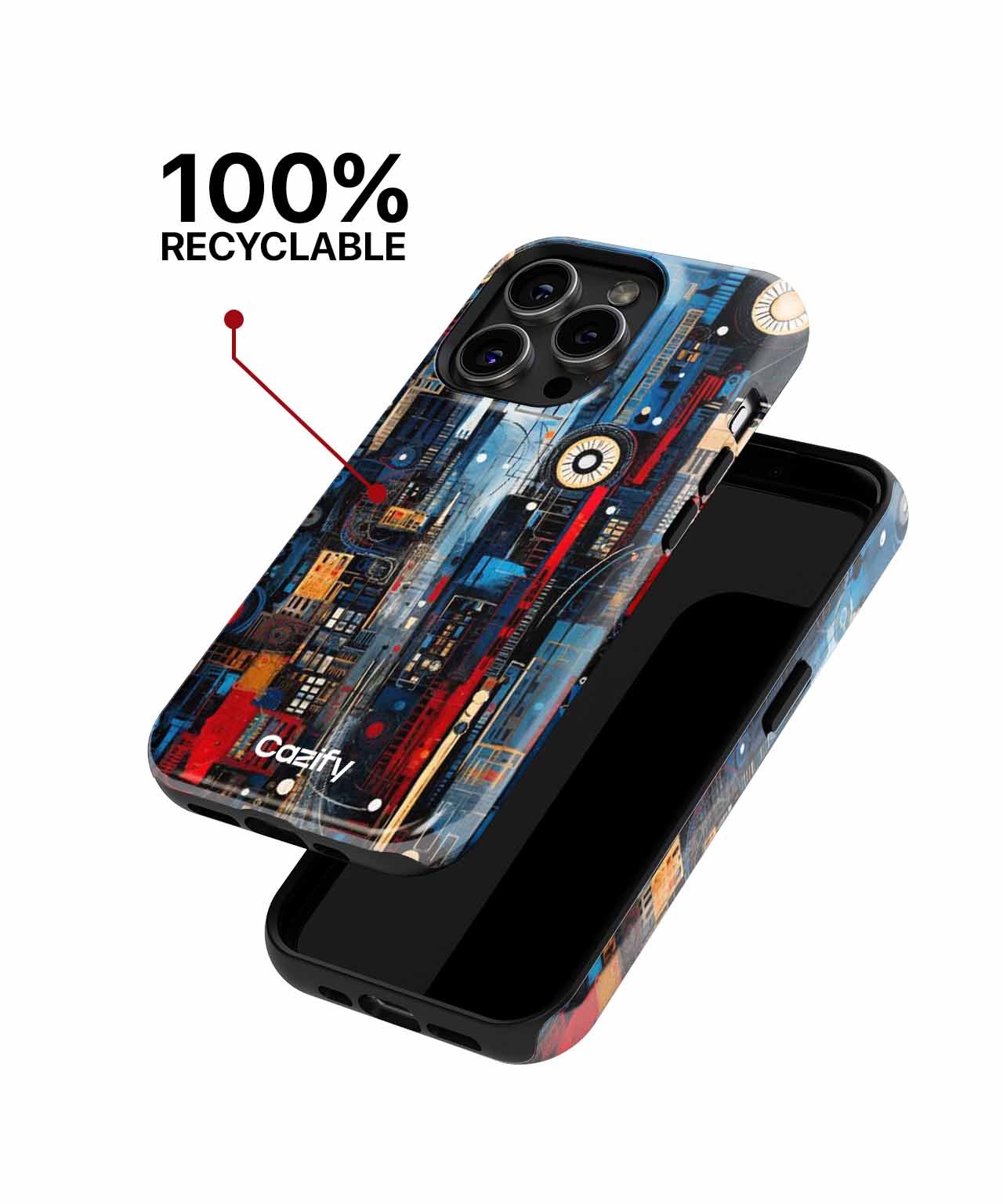 Vibrant Cityscape with Cosmic Whimsy iPhone case Case Cazify - Delivery Canada