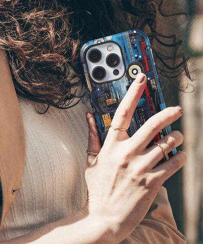 Vibrant Cityscape with Cosmic Whimsy iPhone case Case Cazify - Delivery Canada