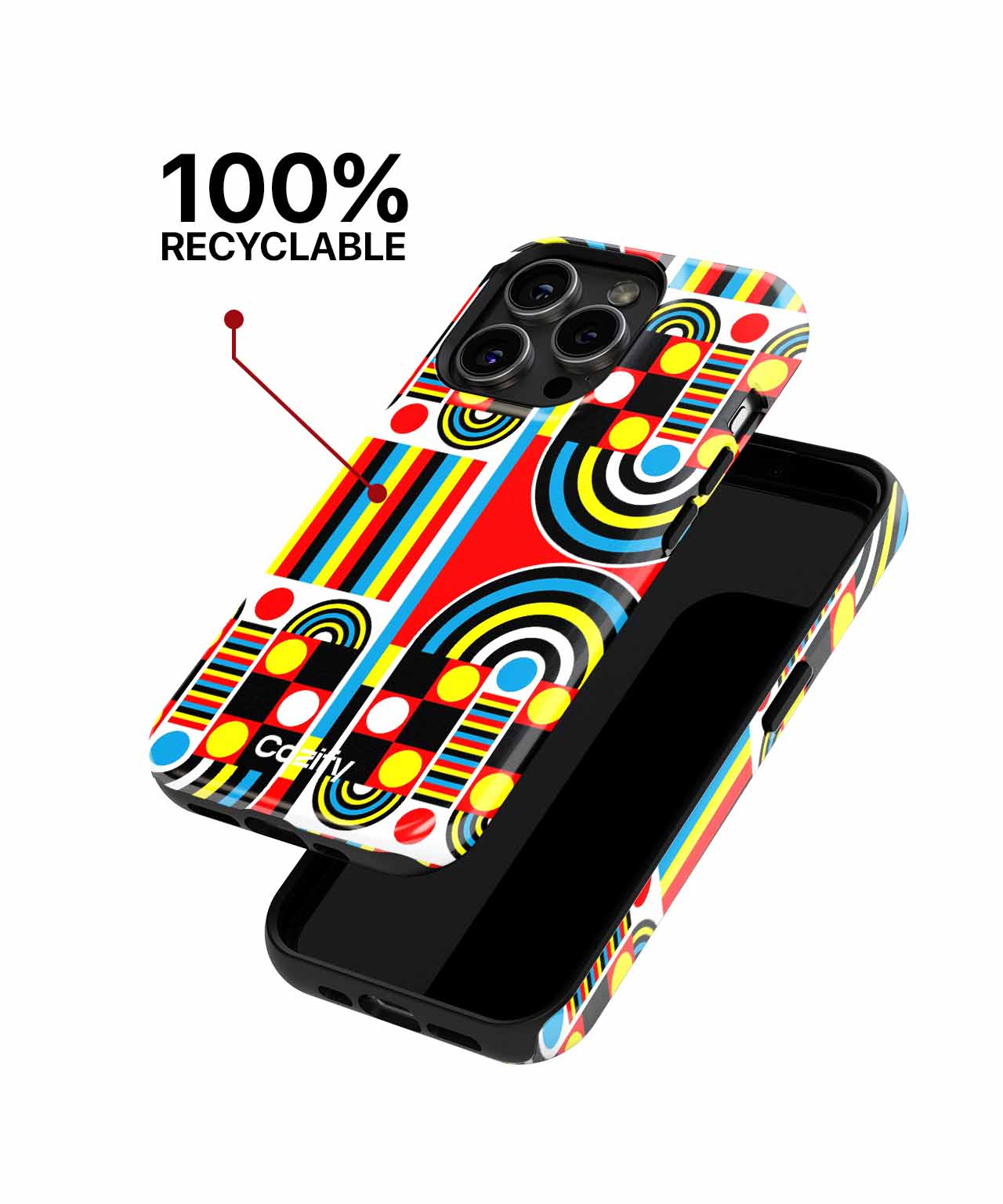 Vibrant Colorful Circles and Lines iPhone case Case Cazify - Delivery Canada