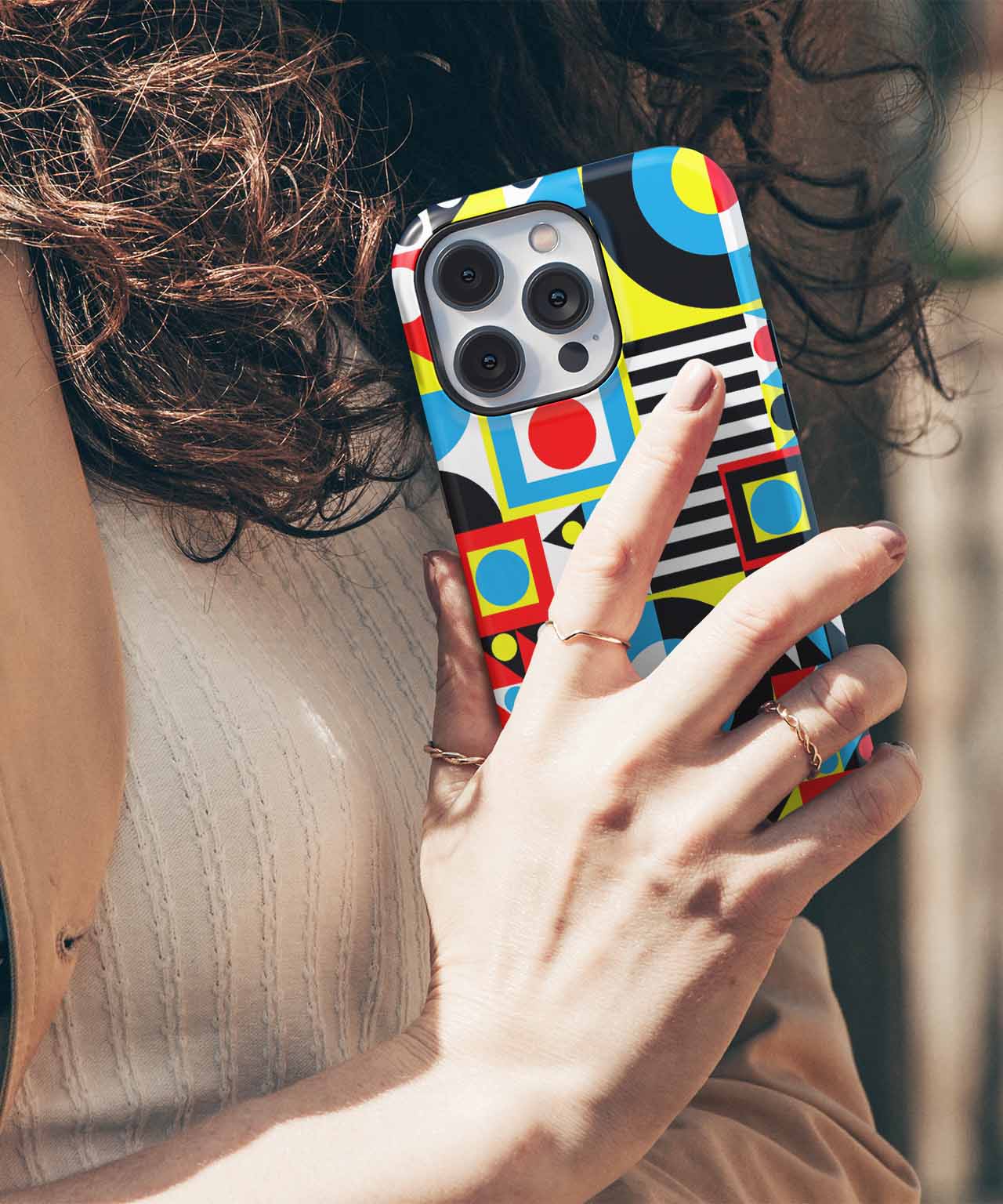 Vibrant Colorful Geometry Dance iPhone case Case Cazify - Delivery Canada