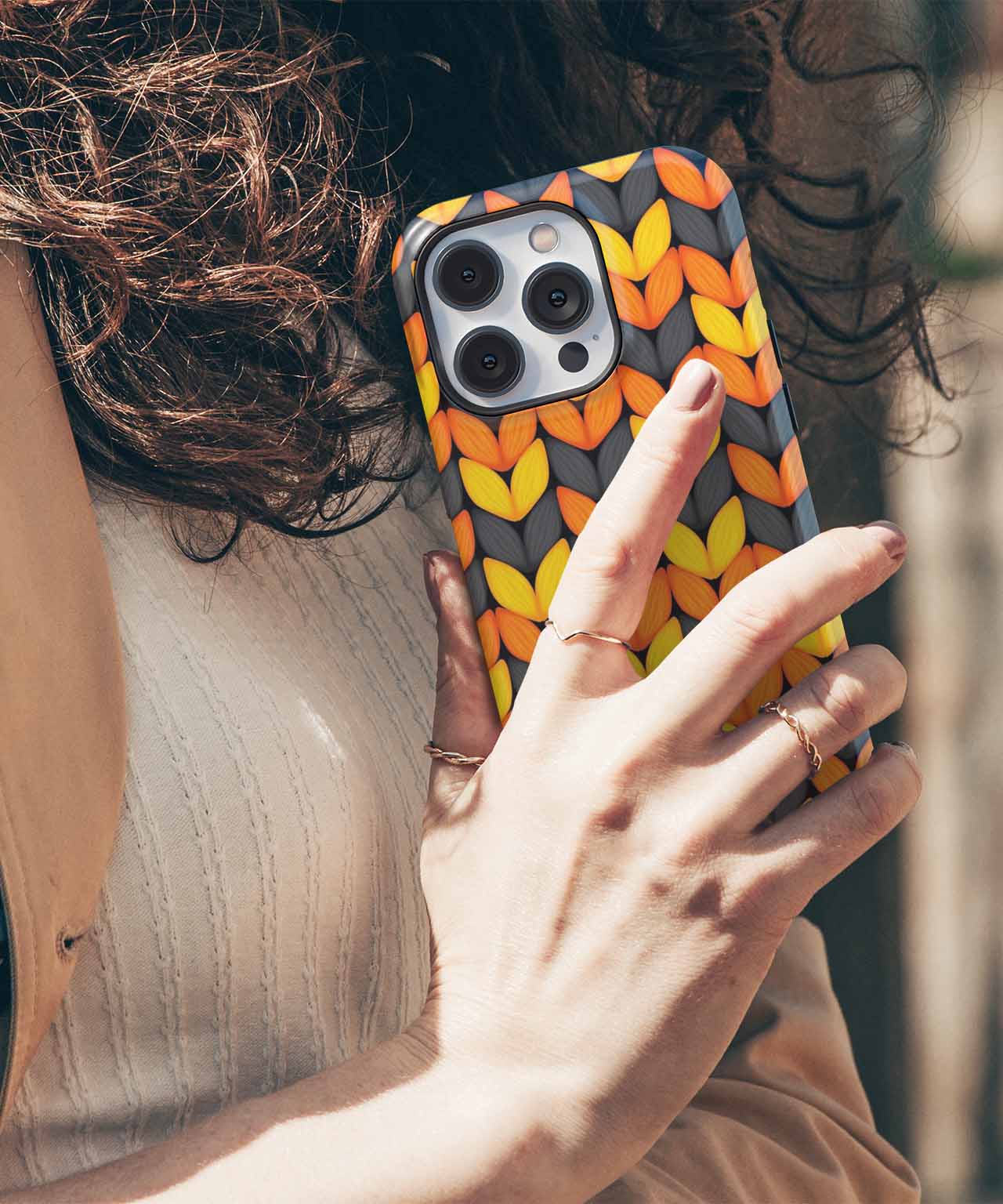 Vibrant Colorful Leaf Pattern Design iPhone case Case Cazify - Delivery Canada