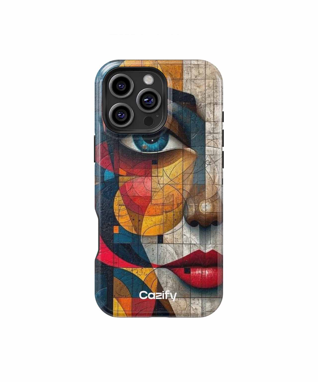 Vibrant Colorful Mosaic Face Art iPhone case Case Cazify - Delivery Canada