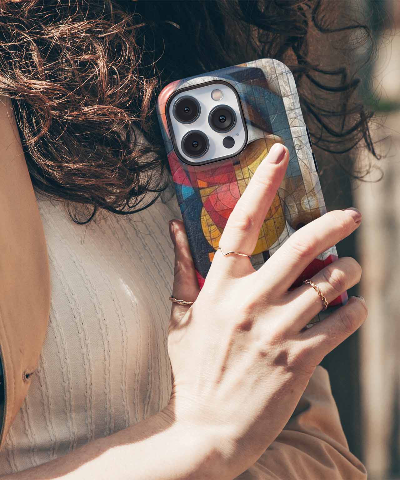 Vibrant Colorful Mosaic Face Art iPhone case Case Cazify - Delivery Canada