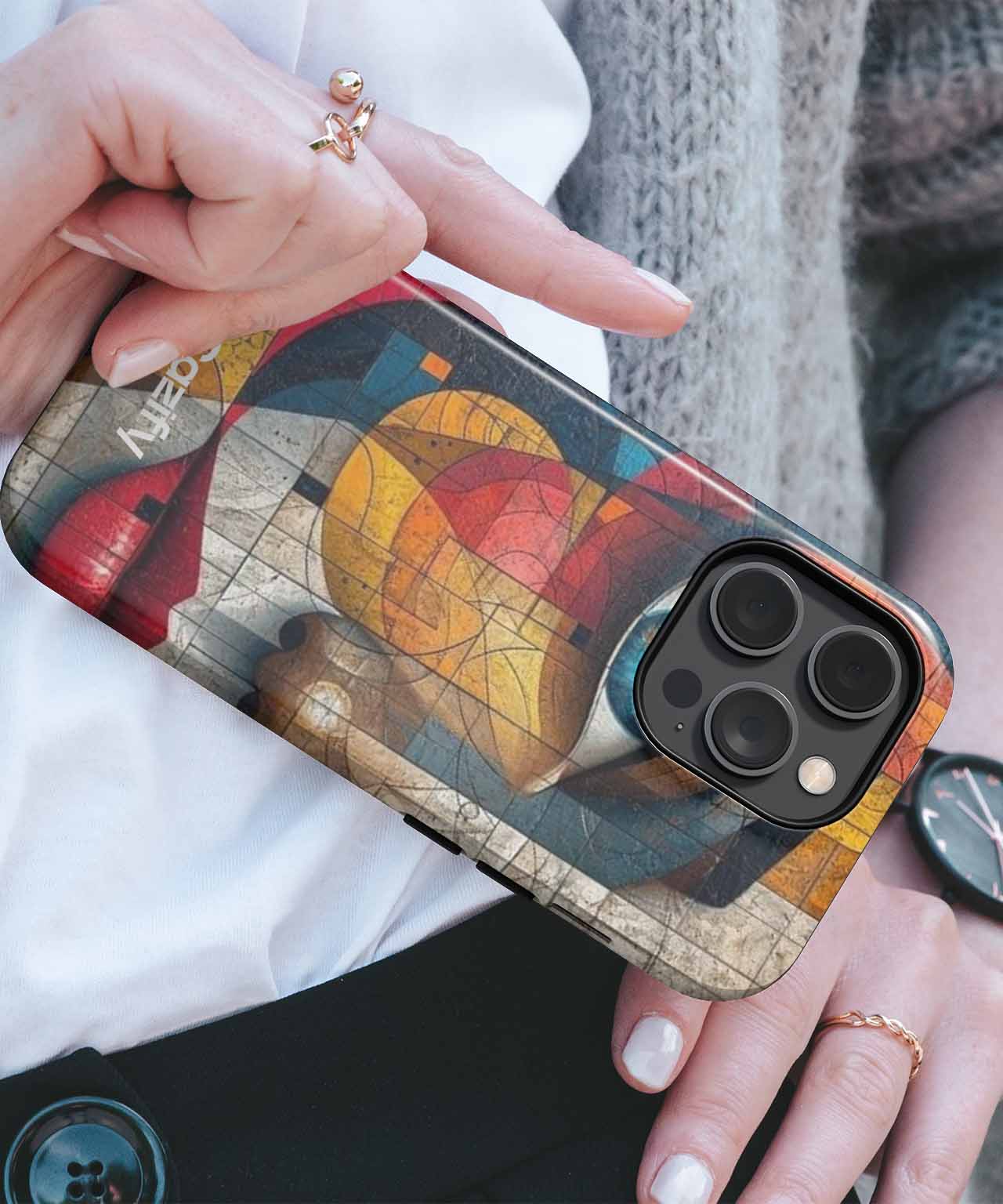 Vibrant Colorful Mosaic Face Art iPhone case Case Cazify - Delivery Canada