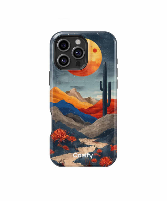 Vibrant desert landscape under a glowing moon iPhone case Case Cazify - Delivery Canada