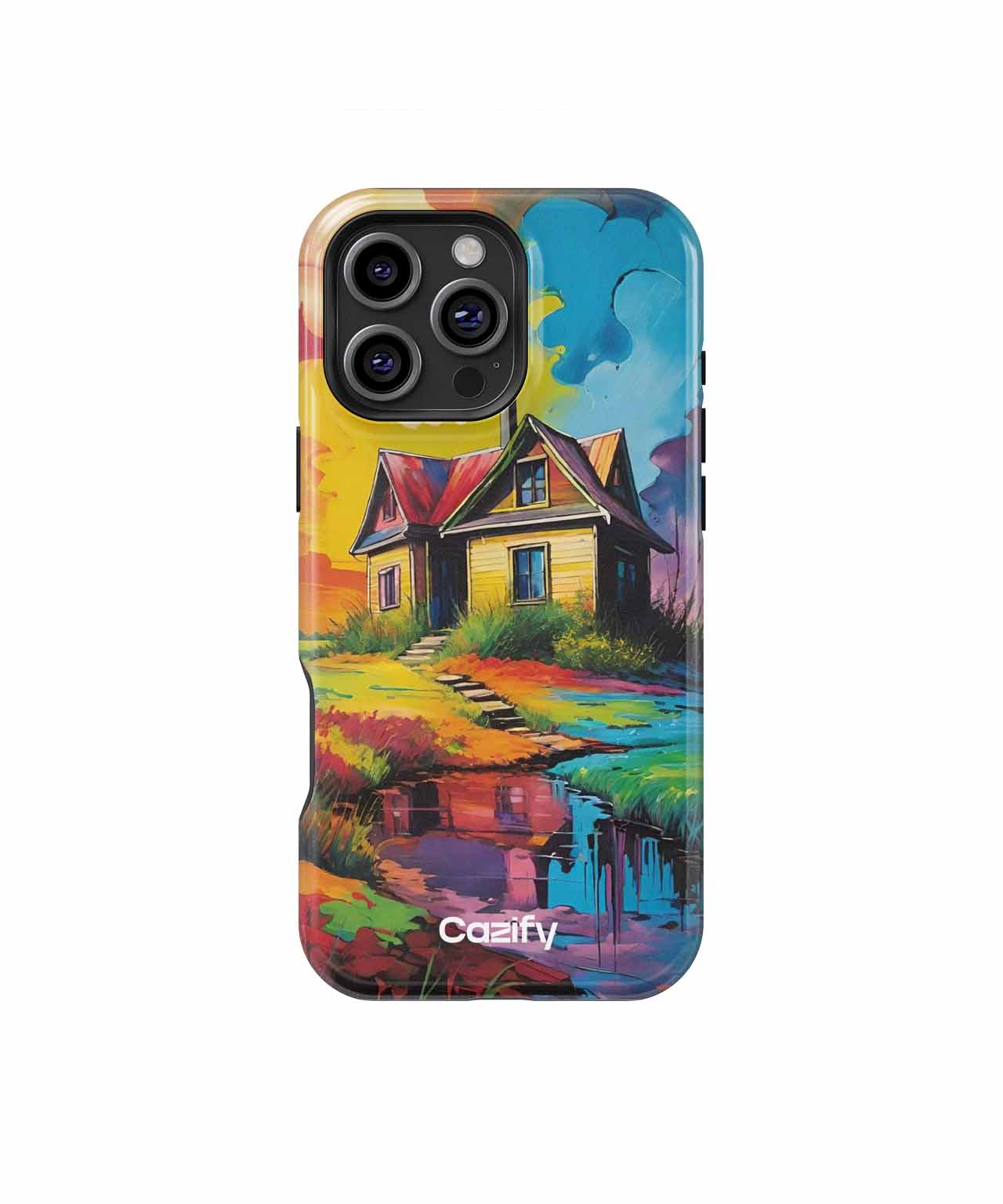 Vibrant Dreamy Cottage by the Stream iPhone case Case Cazify - Delivery Canada