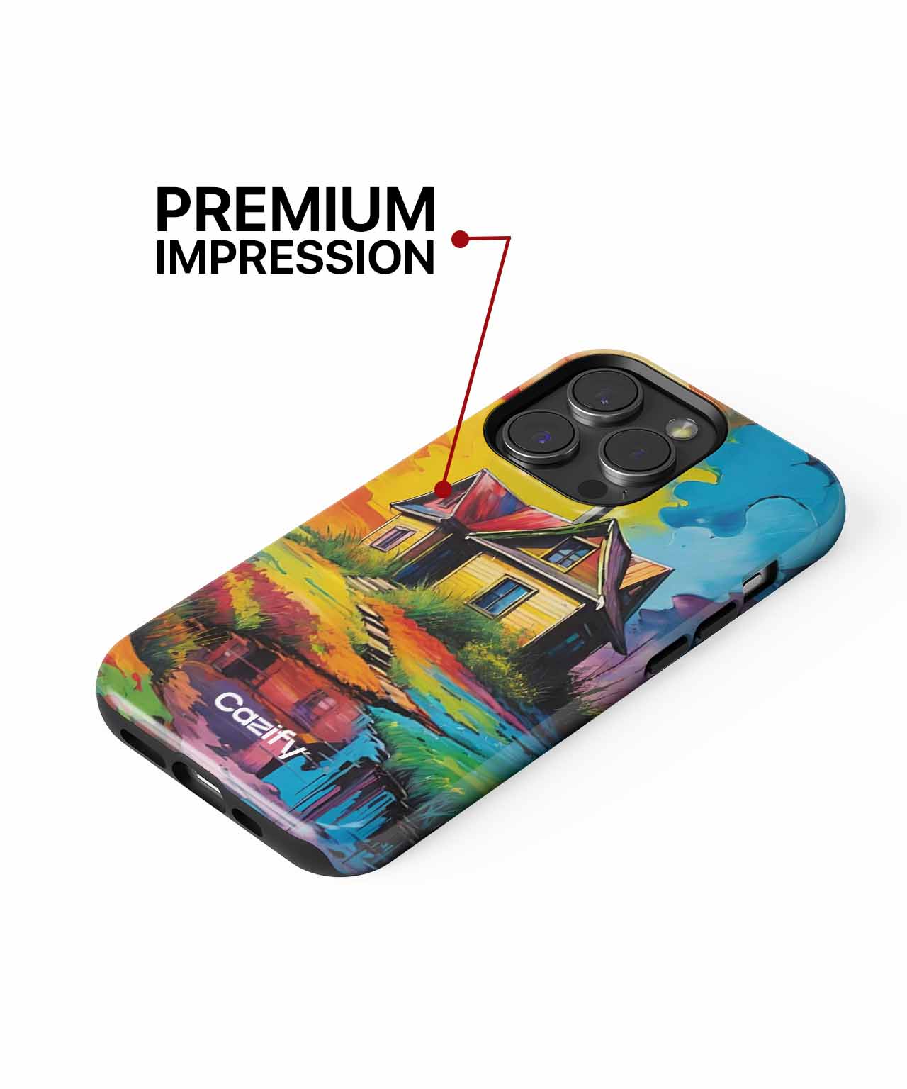 Vibrant Dreamy Cottage by the Stream iPhone case Case Cazify - Delivery Canada