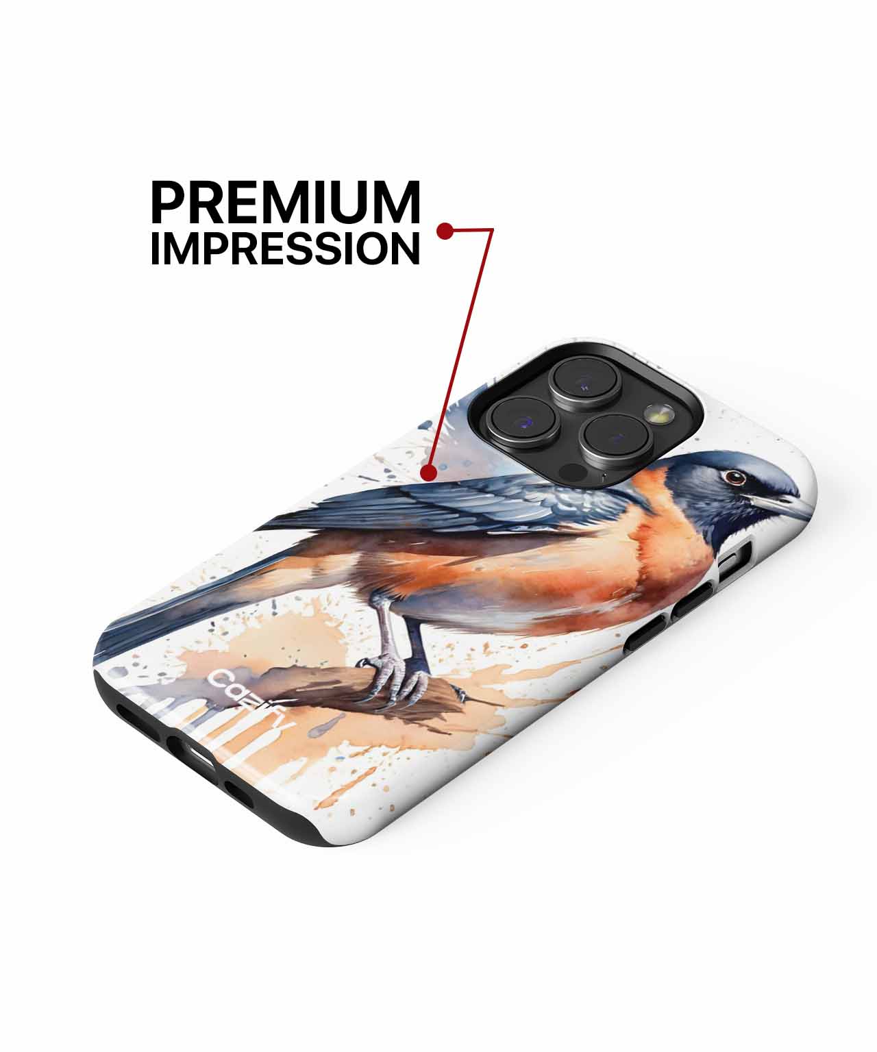 Vibrant Feathered Friend on a Branch iPhone case Case Cazify - Delivery Canada