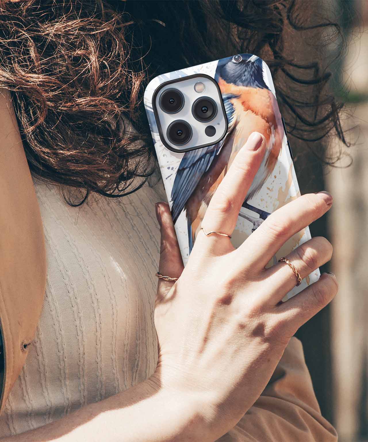 Vibrant Feathered Friend on a Branch iPhone case Case Cazify - Delivery Canada