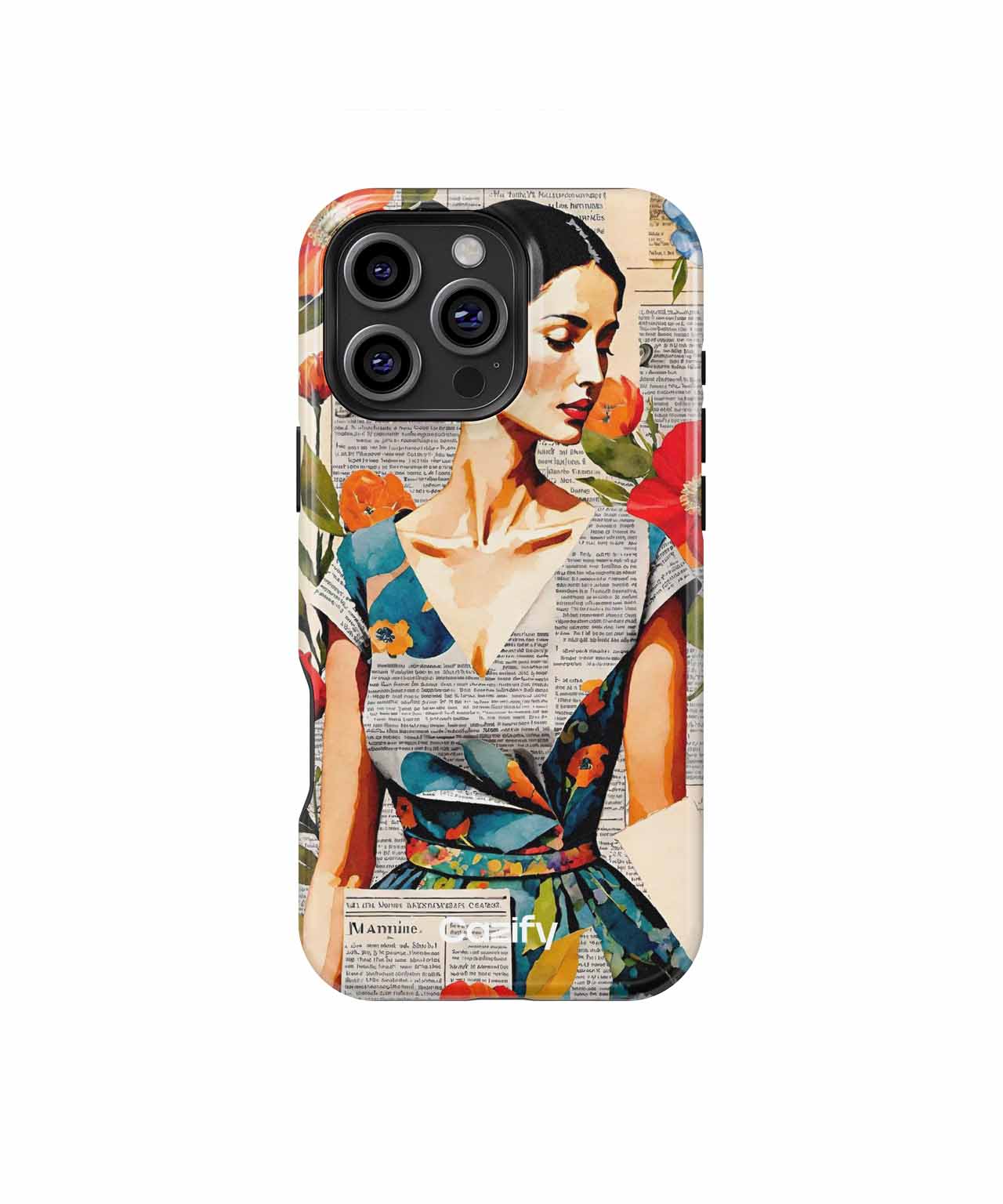 Vibrant Floral Elegance In A Vintage Paper Dress iPhone case Case Cazify - Delivery Canada