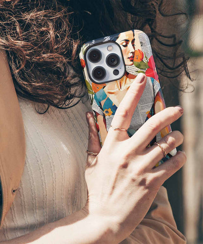 Vibrant Floral Elegance In A Vintage Paper Dress iPhone case Case Cazify - Delivery Canada