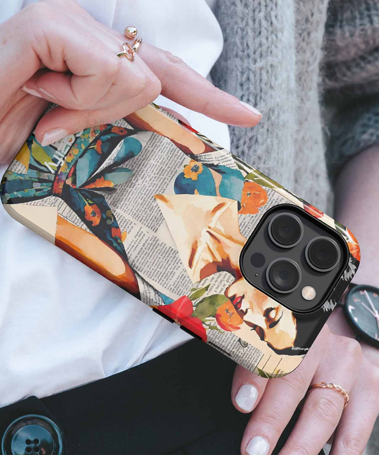 Vibrant Floral Elegance In A Vintage Paper Dress iPhone case Case Cazify - Delivery Canada