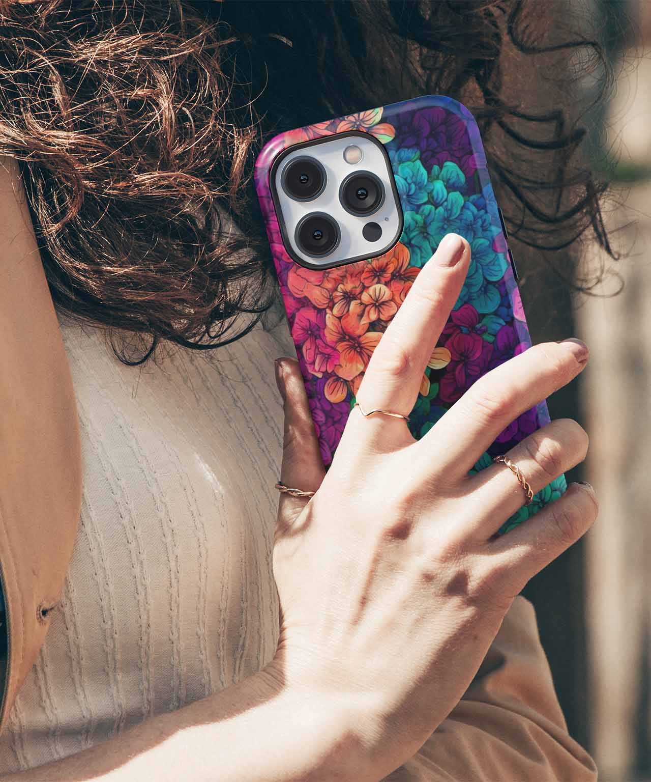 Vibrant floral explosion of colors iPhone case Case Cazify - Delivery Canada