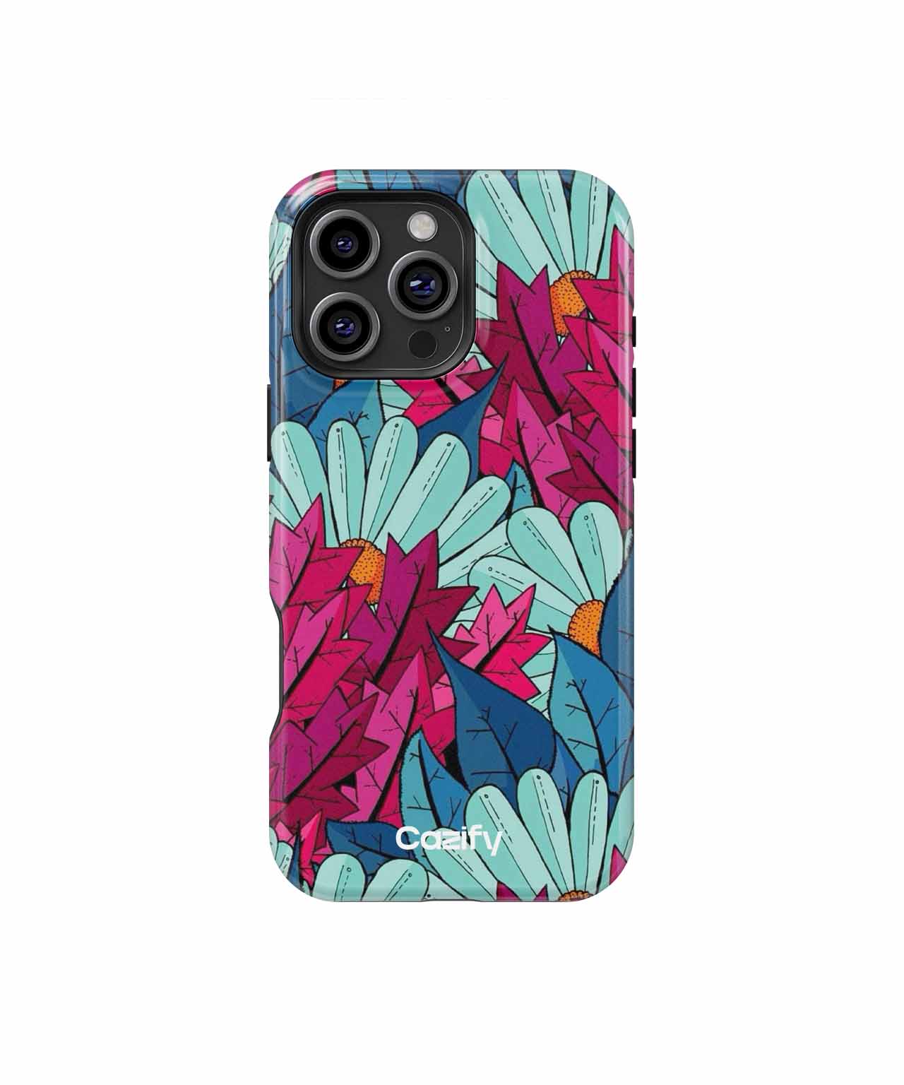 Vibrant Floral Explosion with Quirky Leaves iPhone case Case Cazify - Delivery Canada