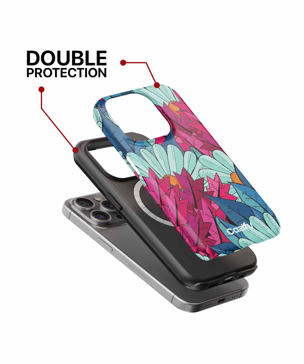 Vibrant Floral Explosion with Quirky Leaves iPhone case Case Cazify - Delivery Canada