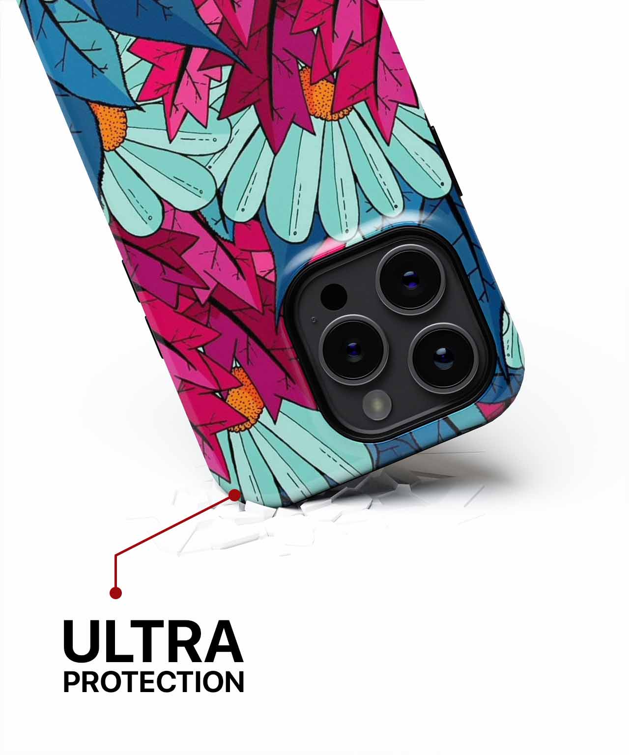 Vibrant Floral Explosion with Quirky Leaves iPhone case Case Cazify - Delivery Canada
