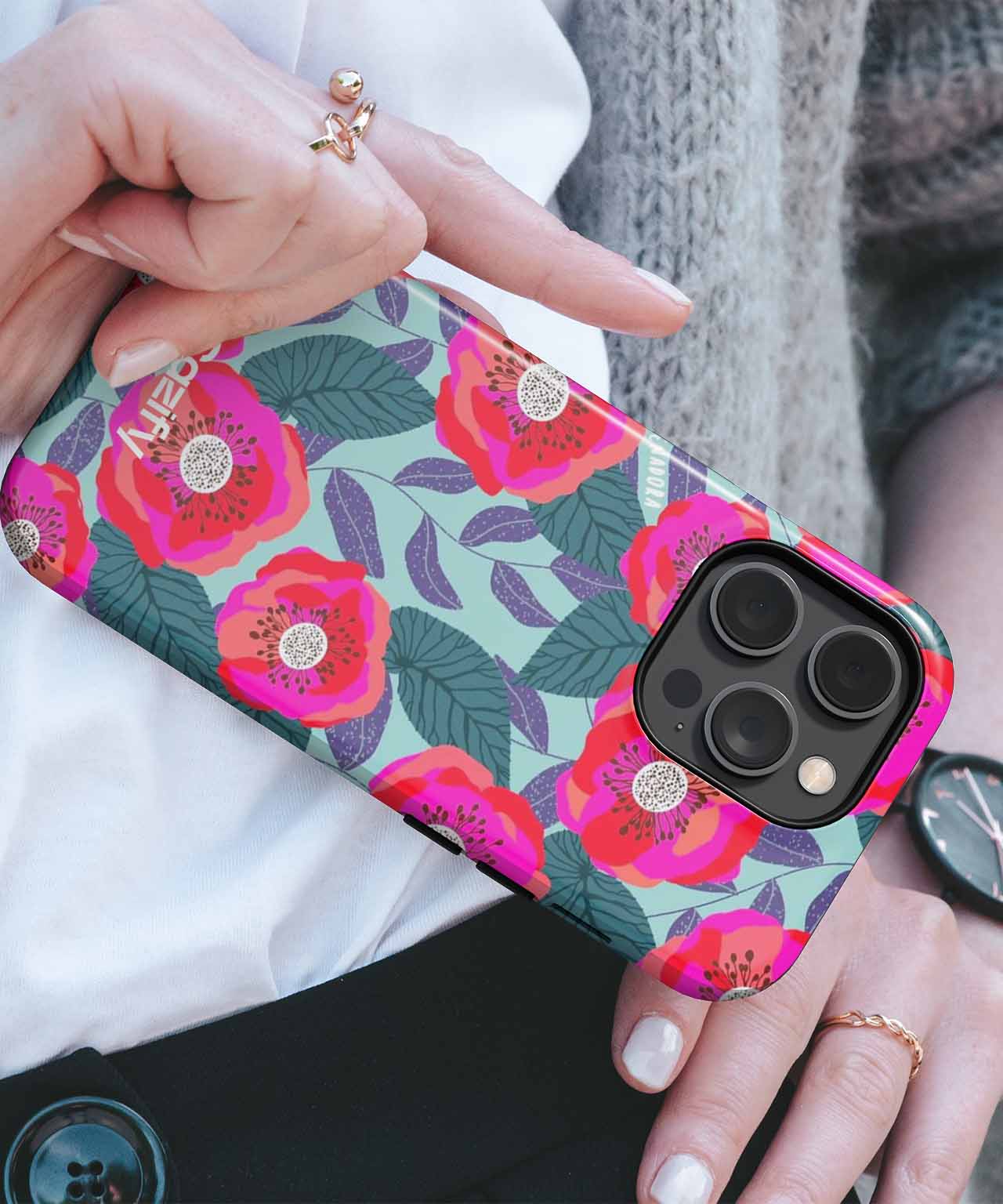 Vibrant Floral Fantasy Garden iPhone case Case Cazify - Delivery Canada
