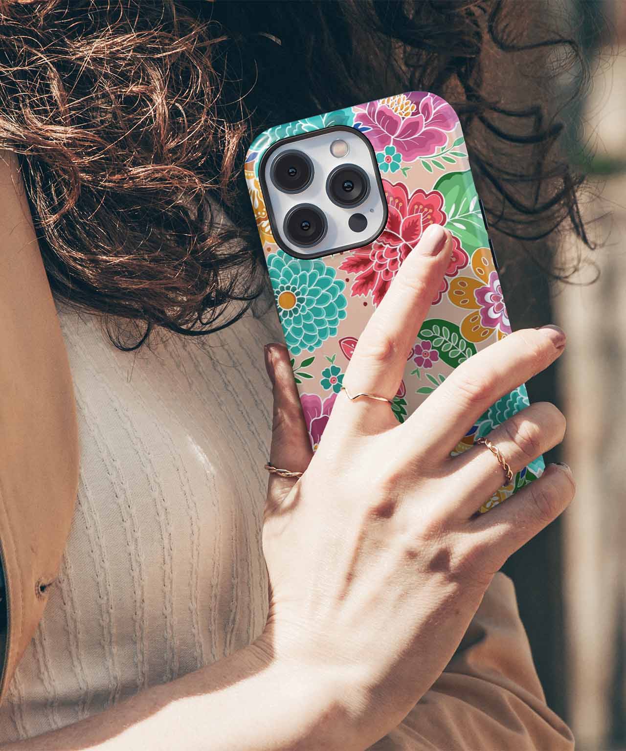 Vibrant floral fiesta bursting with color iPhone case Case Cazify - Delivery Canada