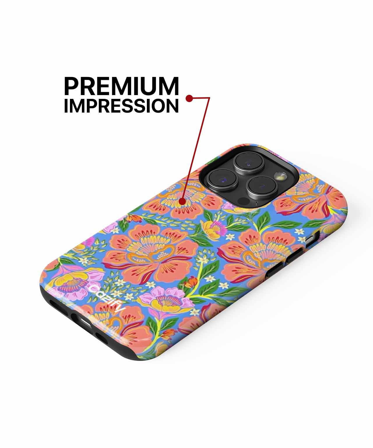 Vibrant Floral Fiesta on Blue iPhone case Case Cazify - Delivery Canada