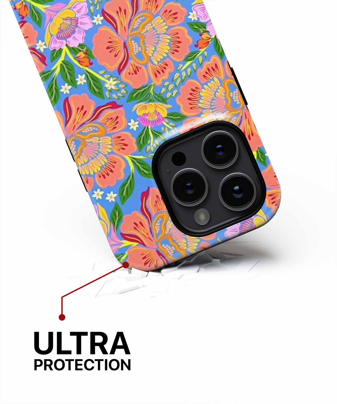 Vibrant Floral Fiesta on Blue iPhone case Case Cazify - Delivery Canada